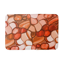 Formas redondas como sementes, tons de coral averm