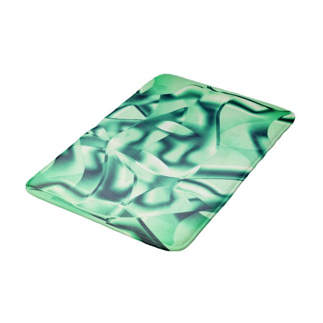 Tapete De Banheiro Formas verdes curvas de acrílicos, tons de hortelã (Angulado)