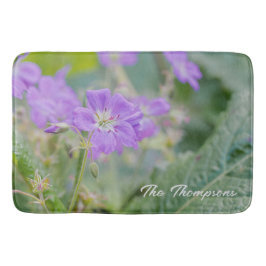 Tapete De Banheiro Foto Botânica Roxo Lilac Geranium