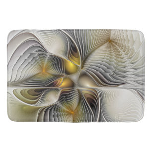 Tapete De Banheiro Fractal Abstrato 3D De Illusão Óptica Com Profundi