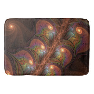Tapete De Banheiro Fractal Castanho Abstrato moderno e fluorescente c