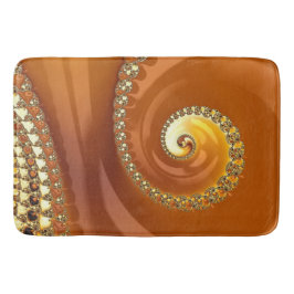 Tapete De Banheiro Fractal Espiral Gradiente Laranja Dourado abstrato