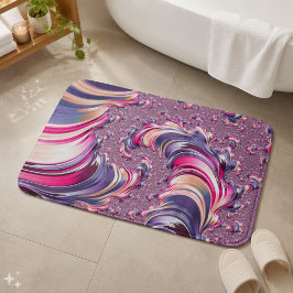 Tapete De Banheiro Fractal Espiral Rosa Roxo Abstrato
