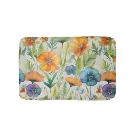 Tapete De Banheiro França País Decor Aquarela Flores Selvagens