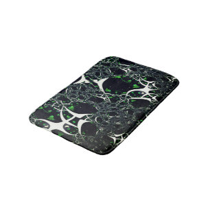 Tapete De Banheiro Fratural branco imperfeito no espaço negro, trico