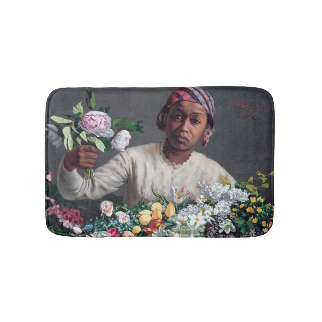 Tapete De Banheiro Frederic Bazille - Jovem Mulher com Peonias (frente)