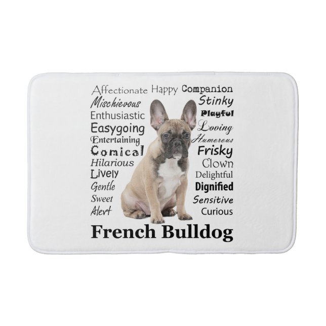 Tapete De Banheiro Frenchie Traits Bath Mat (Frente)