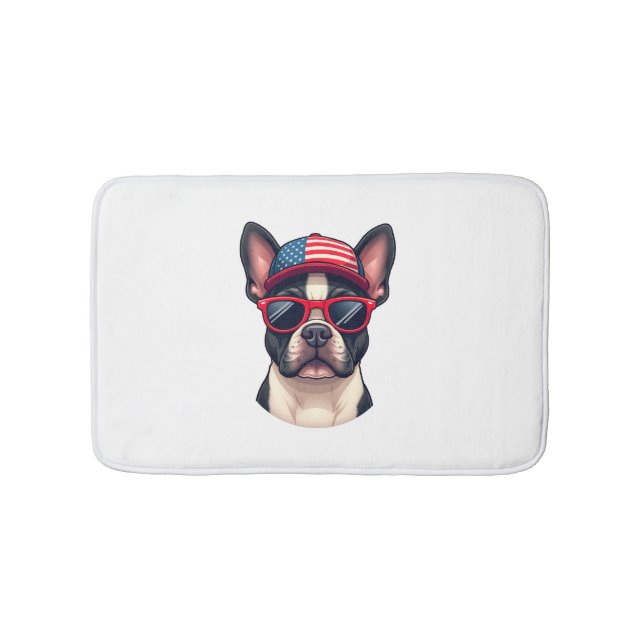 Tapete De Banheiro Frenchie Wearing USA Colors (4) (frente)