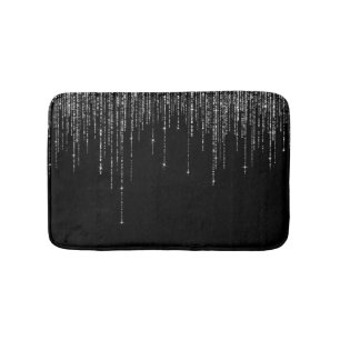 Tapete De Banheiro Frente Glitter Negra-Gástrica de Luxo