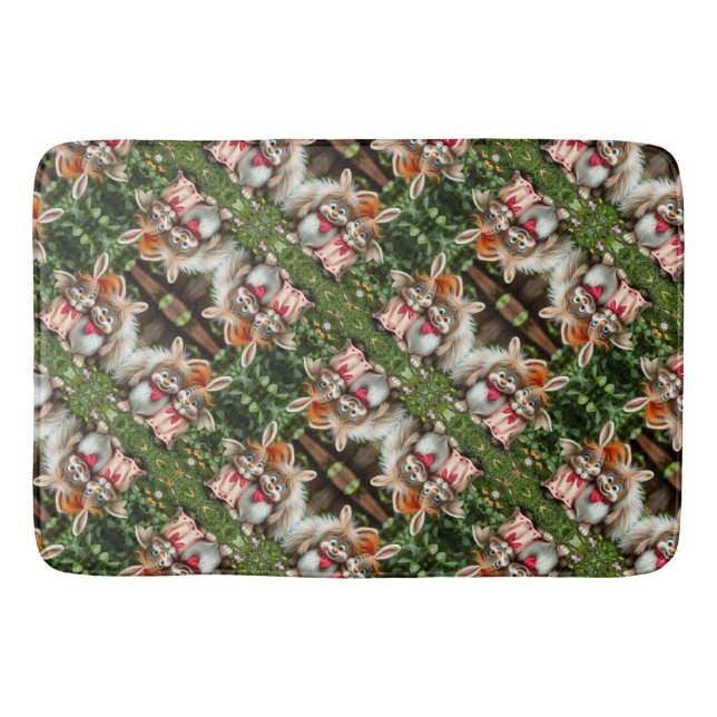 Tapete De Banheiro „Fröhliche Hasenfreunde im Frühlingsgarten“ (Frente)