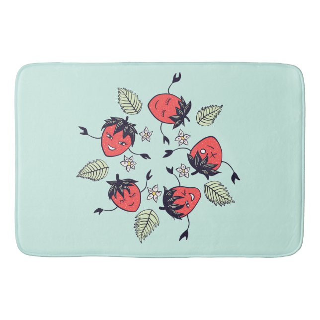 Tapete De Banheiro Fruta Cute Strawberry Kawaii (Frente)