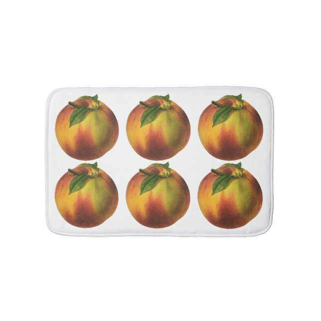 Tapete De Banheiro Fruta de Comida, Pêssego Orgânico Elevado com Folh (frente)