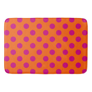 Tapete De Banheiro Fuchsia bolinhas em laranja