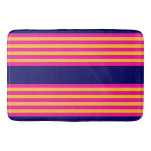 Tapete De Banheiro Fuchsia e listras amarelas com azul-marinho
