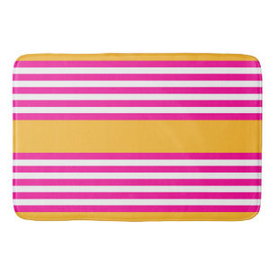Tapete De Banheiro Fuchsia e padrão amarelo de cinco faixas