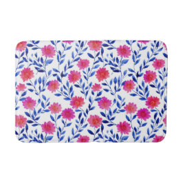 Tapete De Banheiro Fuchsia Pink Flower Blossoms Watercolor Botanical