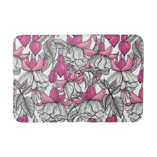 Tapete De Banheiro Fúcsia em branco e rosa
