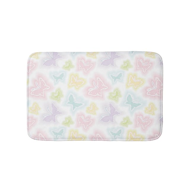 Tapete De Banheiro Fundo com as borboletas na aguarela (frente)