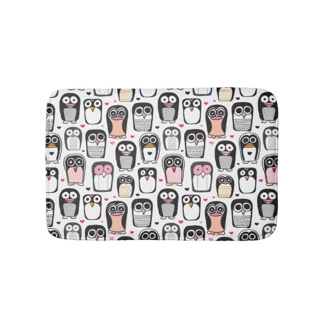 Tapete De Banheiro fundo da ilustração do pássaro do pinguim (frente)