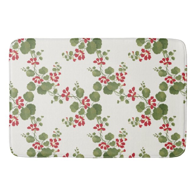 Tapete De Banheiro Fundo Red Nasturtium Cream (Frente)