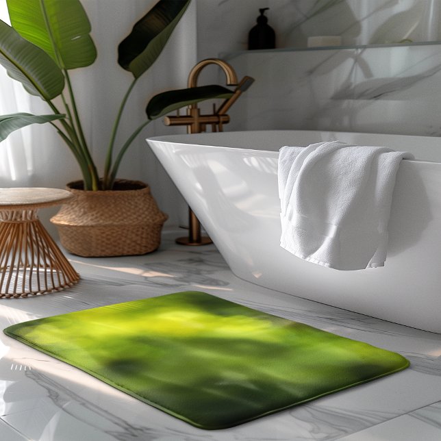 Tapete De Banheiro Fundo Verde Brilhante (Green Blurred Bright Background Bath Mat)
