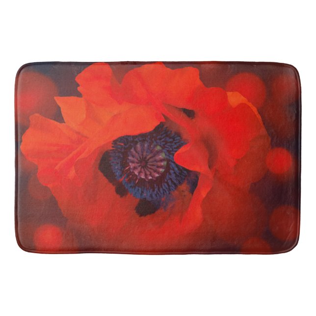 Tapete De Banheiro Fundo Vermelho Preto Escuro e Efeito de Bokeh (Frente)