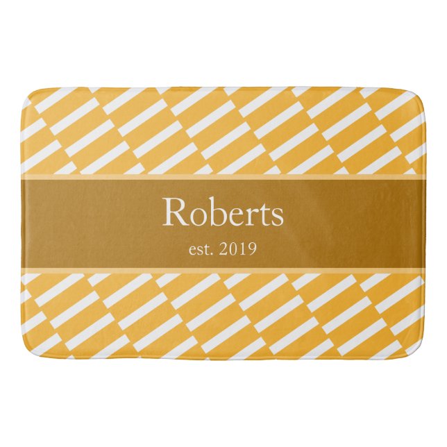 Tapete De Banheiro Funky Yellow Pattern Family Name e Year Modern (Frente)