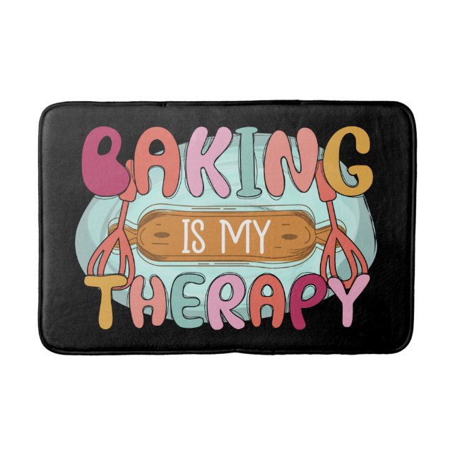 Tapete De Banheiro Funny baking therapy word art  (Frente)