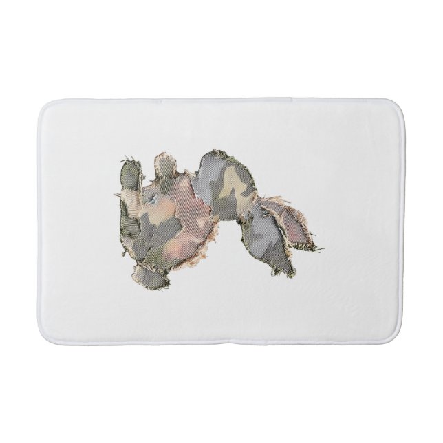 Tapete De Banheiro Funny Bunny Crochet Patchwork Camo Rabbit Happy Ea (Frente)