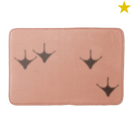 Tapete De Banheiro Funny Pink Flamingo Shadow Footprints