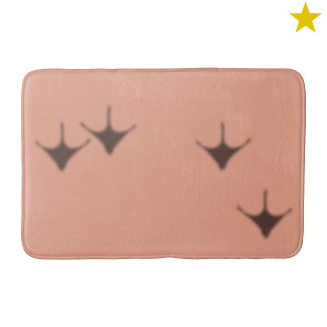 Tapete De Banheiro Funny Pink Flamingo Shadow Footprints (Criador carregado)