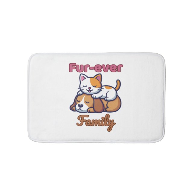 Tapete De Banheiro Fur‑ever Family for Cute Cat & Dog Lover (frente)