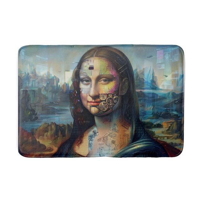 Tapete De Banheiro Futuristic Mona Lisa Bath Mat (Frente)