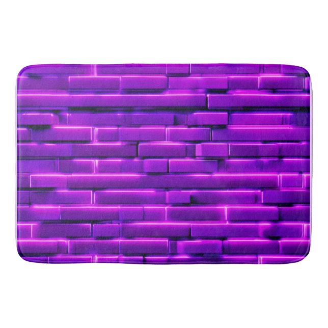 Tapete De Banheiro Futurística Neon Brick Wall Design (Frente)
