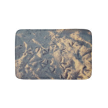 Gaivota-do-mar com pegadas de areia