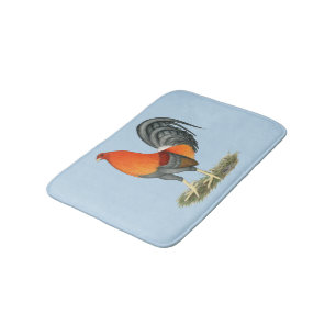 Tapete De Banheiro gamecock Blue Red Rooster