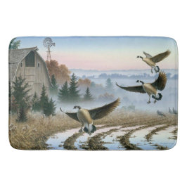 Tapete De Banheiro Gansos No Campo Da Fazenda