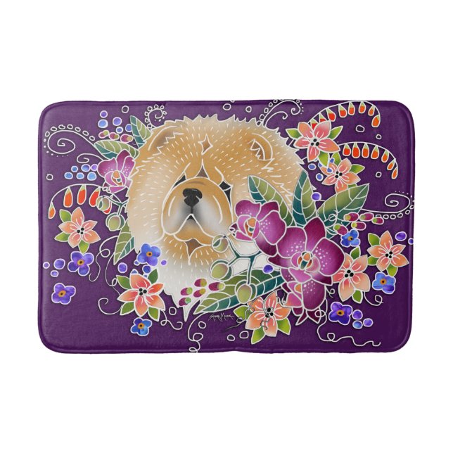 Tapete De Banheiro GARDEN DANCE CHOW Purple - Crate ou Bath Mat (Frente)