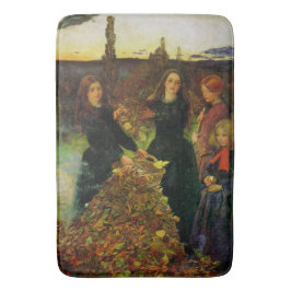 Tapete De Banheiro Garotas coletando Folhas de outono para um Bônus