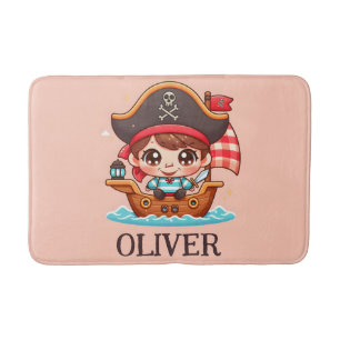 Tapete De Banheiro Garoto Pirata Marinheiro Fofo