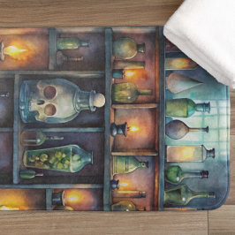 Tapete De Banheiro Garrafas de Poção Gótica - Apotário Escuro