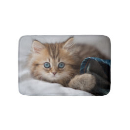 Tapete De Banheiro Gatinho com olhos azuis