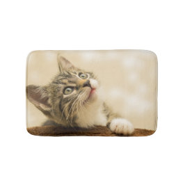 Tapete De Banheiro Gatinho Fofo com uma Pata Estimulada