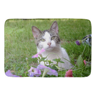 Tapete De Banheiro Gatinho na Matriz de Banho de Petunias