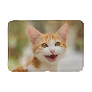 Tapete De Banheiro Gatinho Sorridente Enfrentando Gato Engraçado Foto