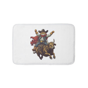 Tapete De Banheiro Gatinho Yeehaw - Rodeo Cowboy Selvagem de Gato Oci