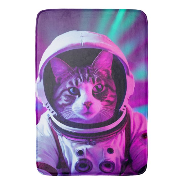 Tapete De Banheiro gato astronauta (Frente Vertical)
