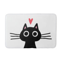 Gato de Gatinho Preto Quirky com Coração