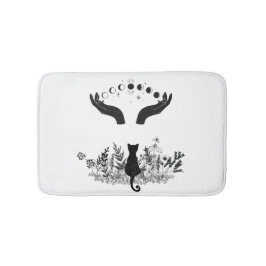 Tapete De Banheiro Gato de Vintage Celestial Moon Phases