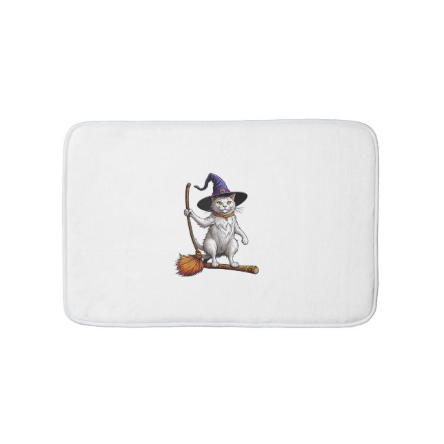 Tapete De Banheiro Gato Feiticeiro Halloween Bruxas Mystical Cat Love (frente)